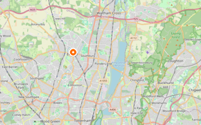 Map of Enfield — the London borough we serve as Man and Van.