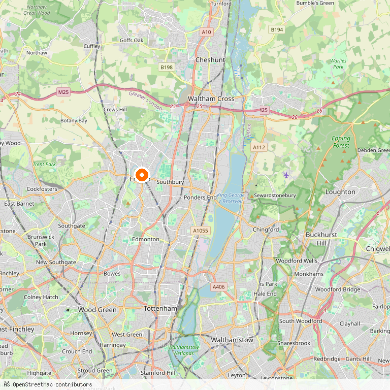 Map of Enfield — the London borough we serve as Man and Van.