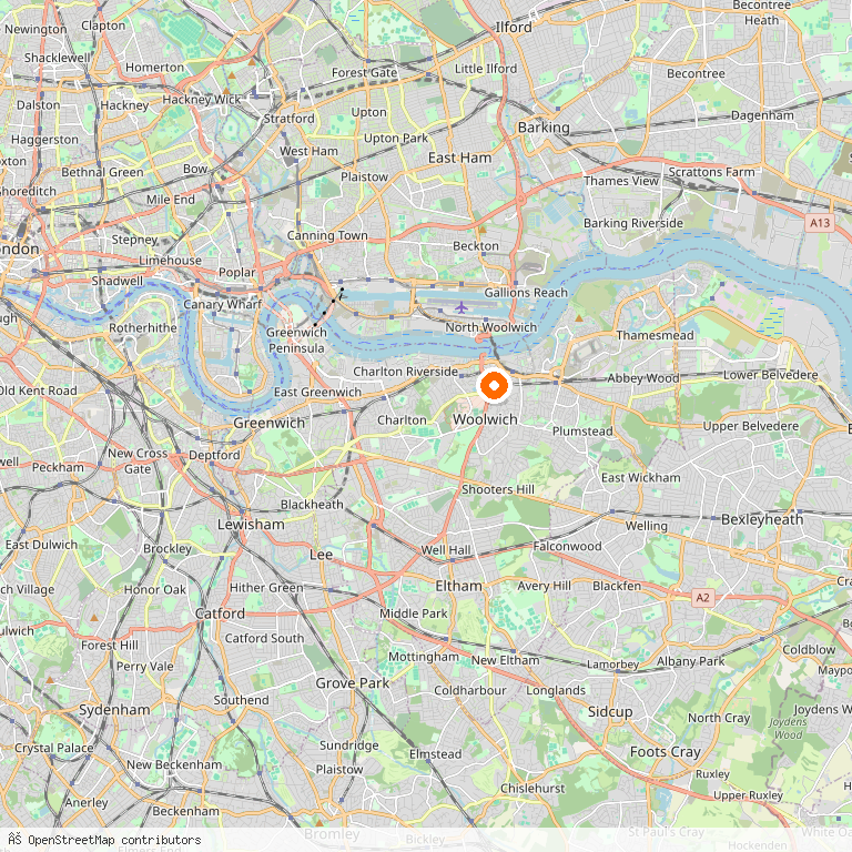 Map of Greenwich — the London borough we serve as Man and Van.