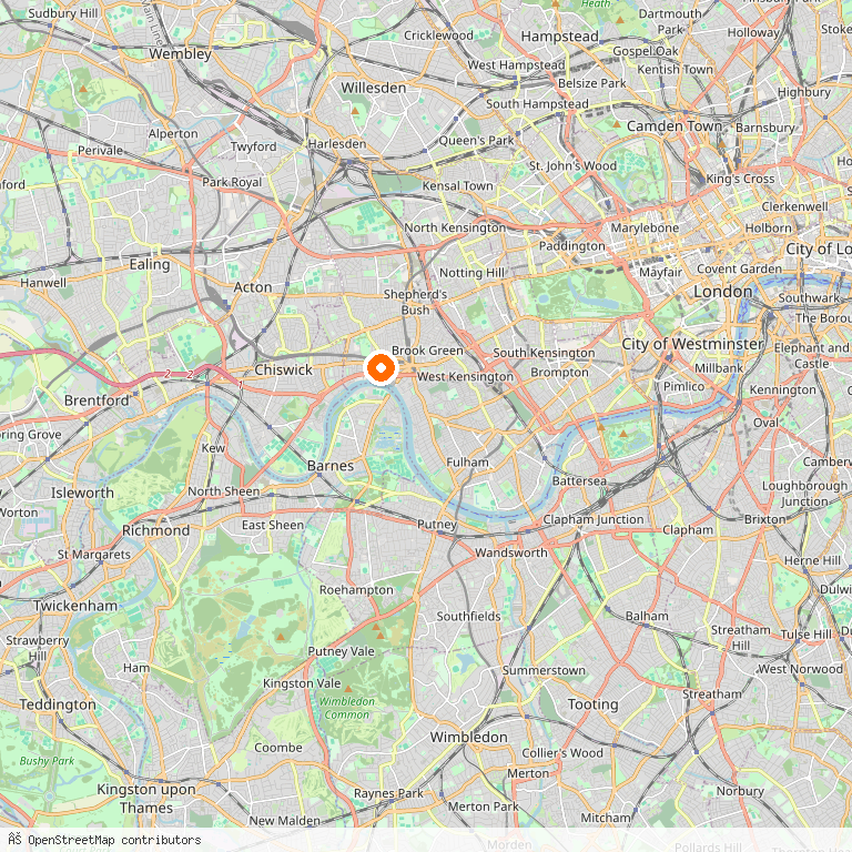 Map of Hammersmith & Fulham — the London borough we serve as Man and Van.