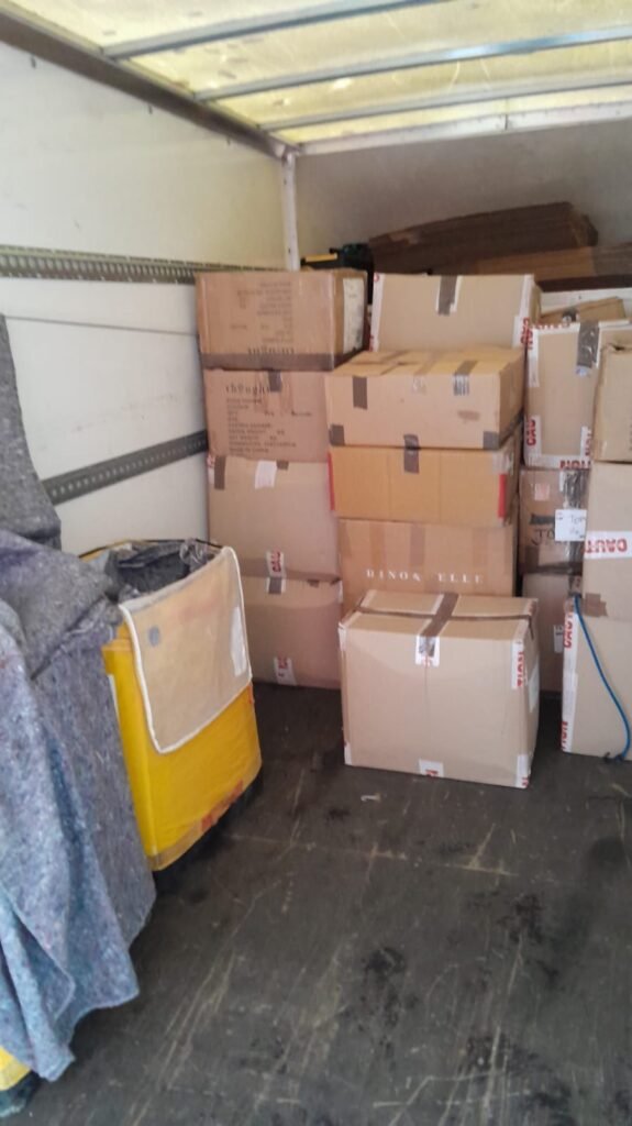 Stock shipment loaded for long-distance UK delivery — Man and Van London
