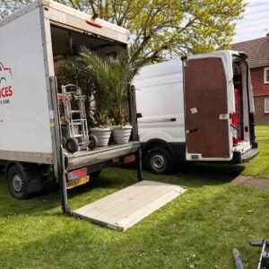Branded Moving Services Luton van outside a London property — professional Man and Van