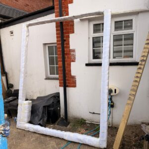 Bespoke packing frame protecting a large mirror — London packing materials & service