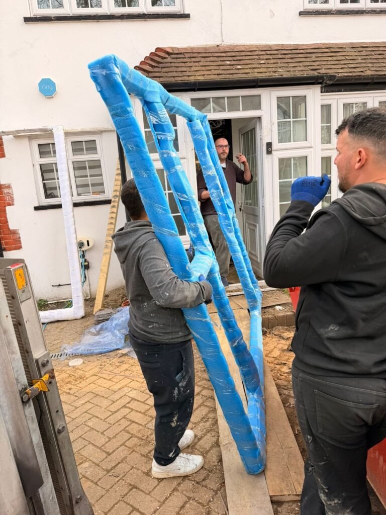 Bespoke packing frame protecting a large mirror — London packing materials & service