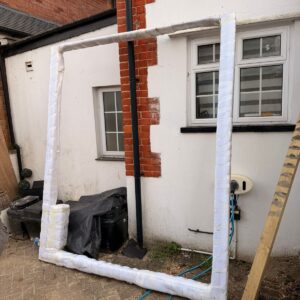 Bespoke packing frame protecting a large mirror — London packing materials & service