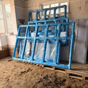 Bespoke packing frame protecting a large mirror — London packing materials & service
