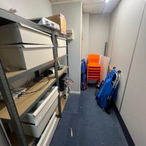 Office relocation London — desks, monitors and IT gear ready for move