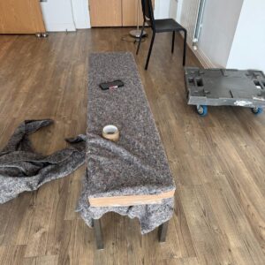Single-item sofa delivery — sofa professionally blanket-wrapped on site