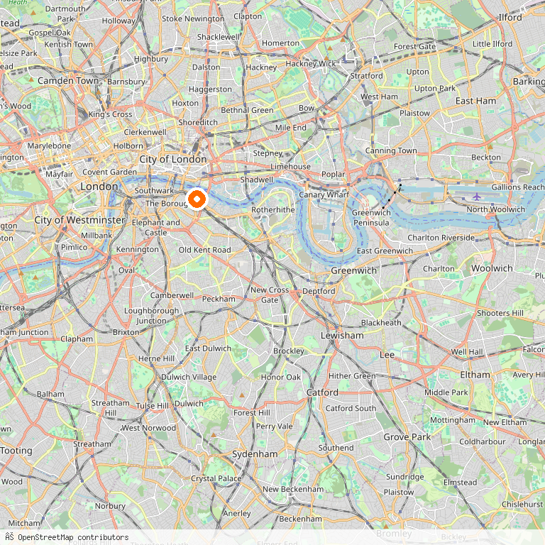 Map of Southwark — the London borough we serve as Man and Van.