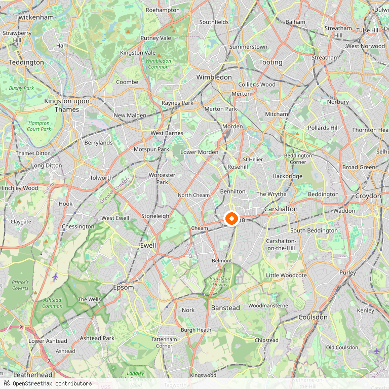 Map of Sutton — the London borough we serve as Man and Van.