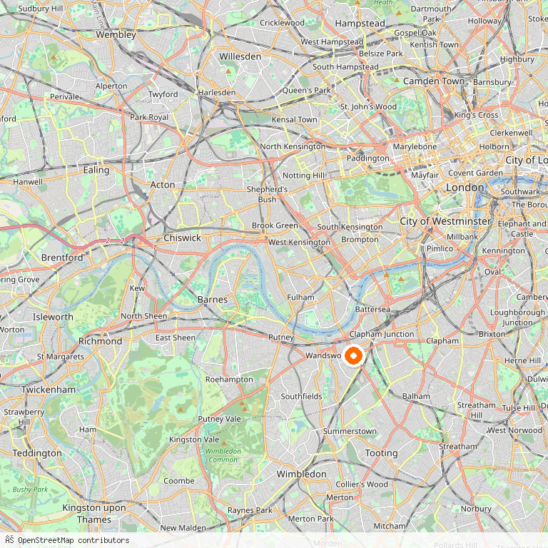 Map of Wandsworth — the London borough we serve as Man and Van.